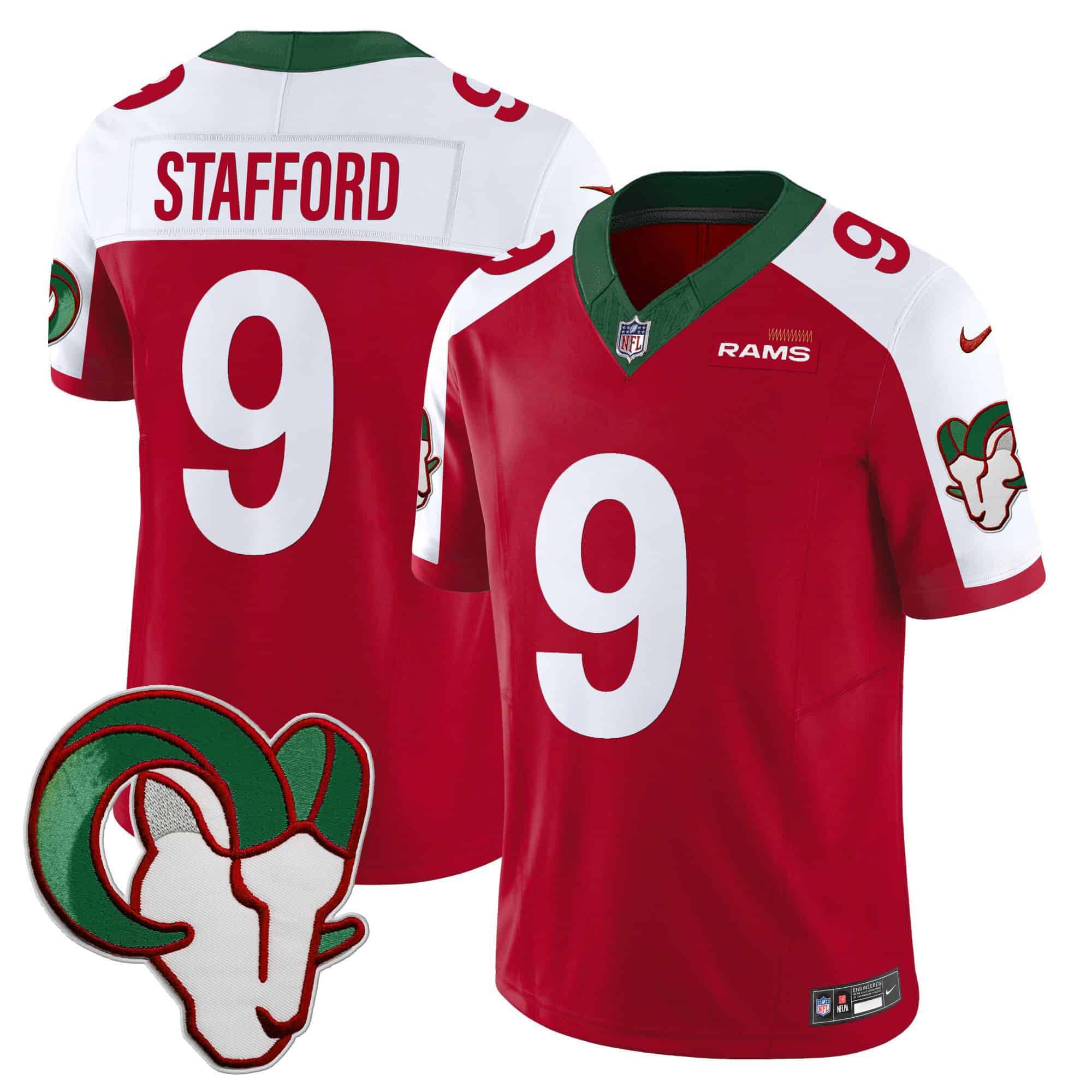 Men Los Angeles Rams #9 Stafford Red 2024 Nike Mexico Vapor Limited NFL Jersey